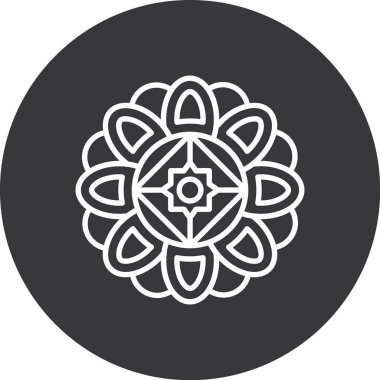 güzel çiçek çizgisi vektör simgesi