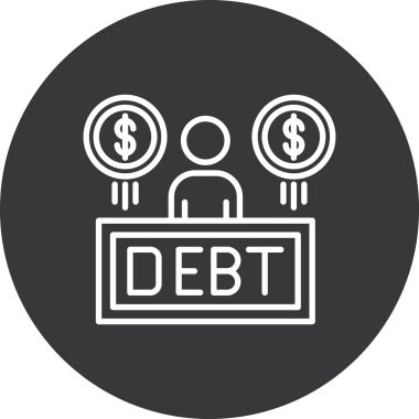 borç düz vektör simgesi