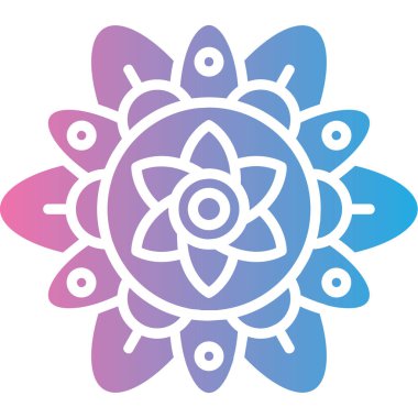 Yaprak çizgisi simgesi olan güzel çiçek