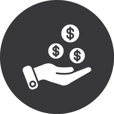 Dolar para ikonu vektör illüstrasyonu