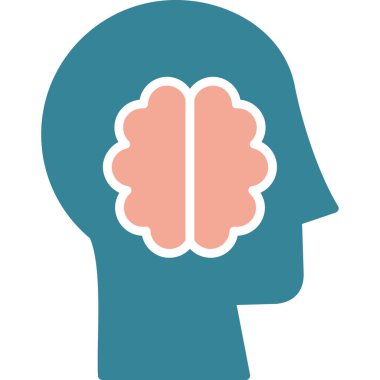 Kafa ikonlu beyin. vektör illüstrasyonu