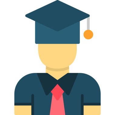 Mezuniyet düz vektör simgesi