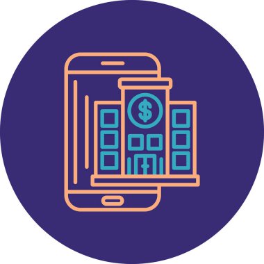 Akıllı telefon ve dolar simgesinin vektör çizimi