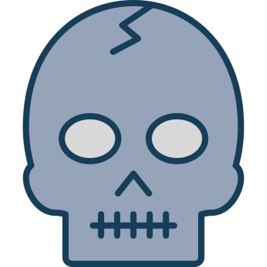 Ölü kafatası ikonu. vektör illüstrasyonu.