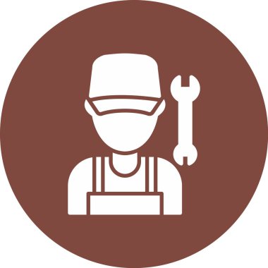 İnşaatçı adam. Web simgesi basit illüstrasyon