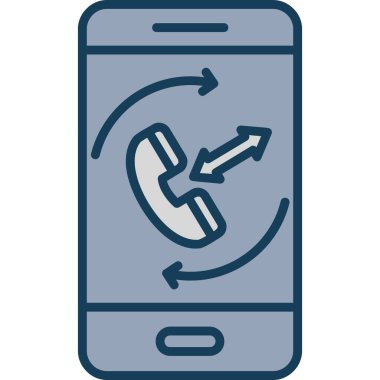 cep telefonu ve ok simgesi. ok vektör simgesi olan telefonun özet çizimi