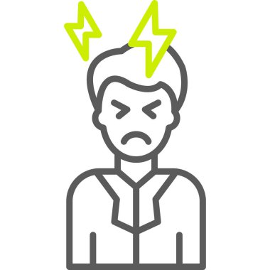 Elektrikli yıldırımlı kızgın adam