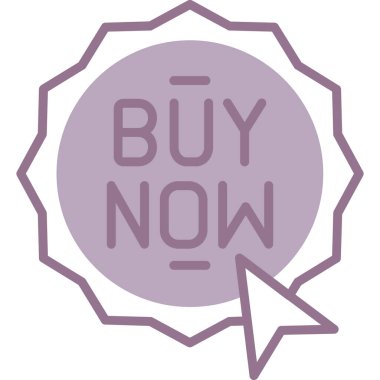 Şimdi beyaz arkaplan ile dairesel simge satın al