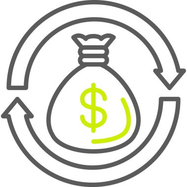 Para için. Web simgesi basit illüstrasyon