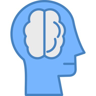 Beyin. Web simgesi basit illüstrasyon