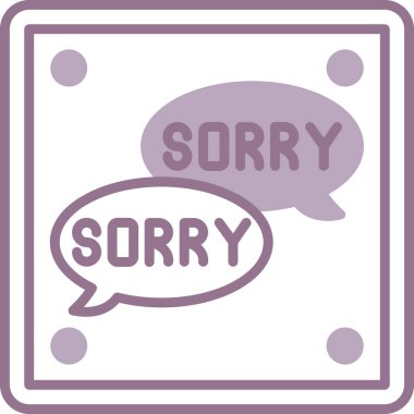 Özür dilerim. Web simgesi basit illüstrasyon