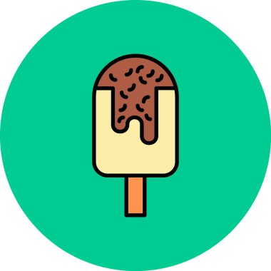 Dondurma simgesi. Dondurma vektör simgesi web için anahat çizimi