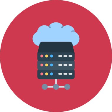 bulut sunucu simgesi, vektör illüstrasyonu