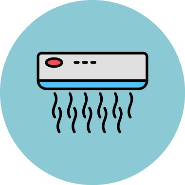 Doldurulmuş dış hat biçiminde iklim kontrol sıcaklığı simgesi