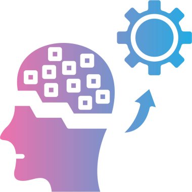 Beyin. Web simgesi basit illüstrasyon