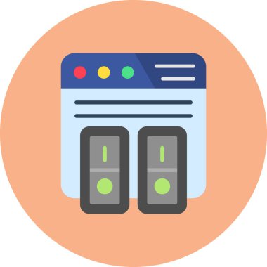 tarayıcı web arayüzü basit simge, vektör illüstrasyonu