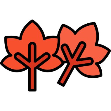 Sonbahar yaprakları ikonu. Sonbahar sembolü. vektör illüstrasyonu