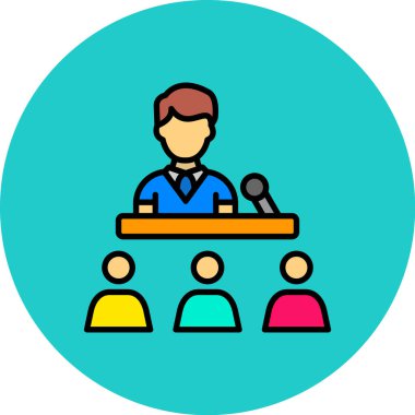 izleyici sunum simgesi renk özet vektörü