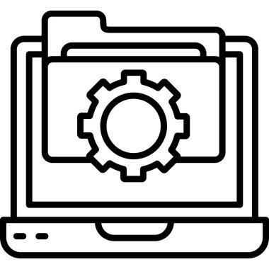 dizüstü bilgisayar dişli ayarları simgesi ana hat biçiminde
