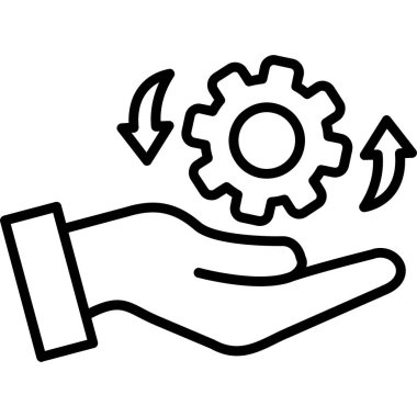 Dişli ve vitesli eller beyaz arkaplanda izole