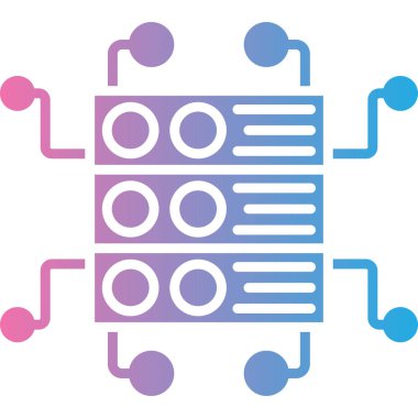 vektör sunucu simgesi, basit illüstrasyon