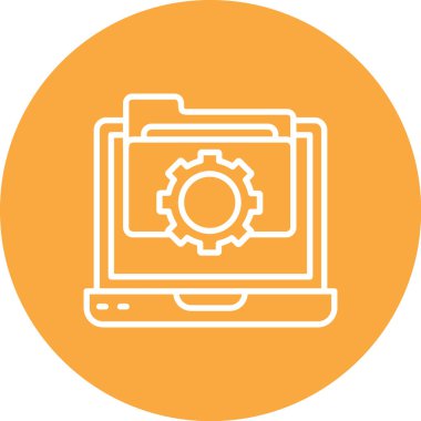 Dizüstü bilgisayar simgesi vektör çizimi