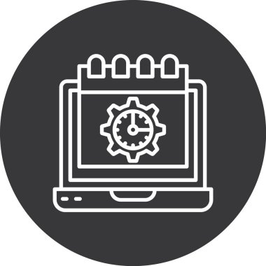dişli ve dizüstü bilgisayar simgesi