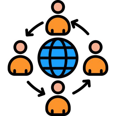 genel iş insanları simgesinin ana hatları doludur