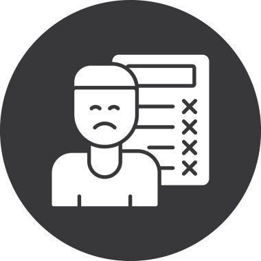 üzgün yüz simgesi, vektör illüstrasyonu