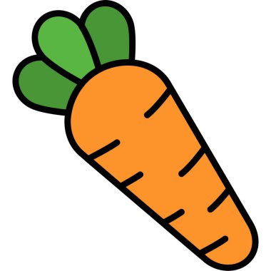 Taze havuç sebze ikonu. anahat sebze havuç vektör renk düz izole