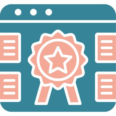 Sertifika ikonu vektör illüstrasyonu