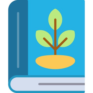 Kitap ikonlu bitki. Beyaz arkaplanda çiçek vektörü simgesi olan kitabın basit bir çizimi