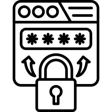 parola simgesi, vektör illüstrasyonunu kilitle