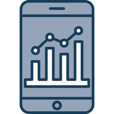 Analitik vektör simgesi. Basit bir illüstrasyon. Uygulamalar, mobil uygulama, vektör üzerindeki uygulamalar ve uygulamalar için grafik sembolü