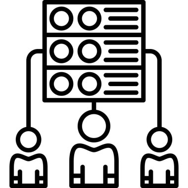 iş takım çalışması simgesi, basit satır tasarımı