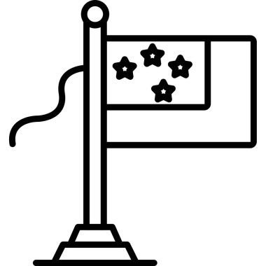 Bayrak bayrağı bağımsızlık günü simgesi ana hatlarıyla