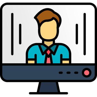 iş adamı bilgisayar simgesi - taslak biçimi