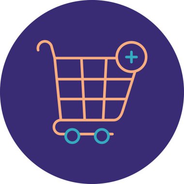 Sepet simgesinin vektör illüstrasyonu