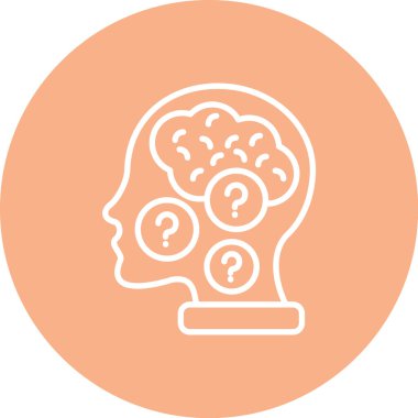 beyin ikonu vektör illüstrasyonu