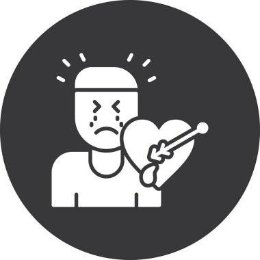 kalp kırılan simge modada izole edilmiş arkaplan