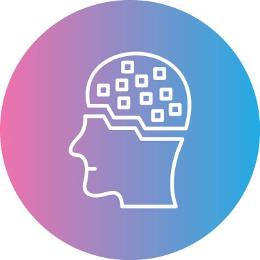 Beyin. Web simgesi basit illüstrasyon