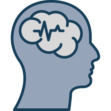 Beyin zihin simgesi - ana hatlar biçiminde