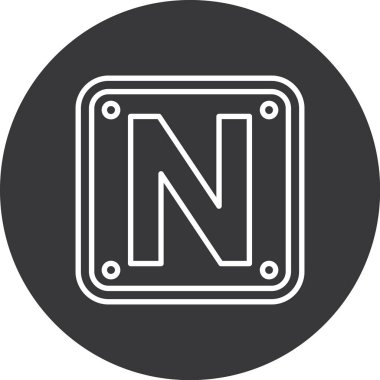 N harfi logo tasarım şablonu