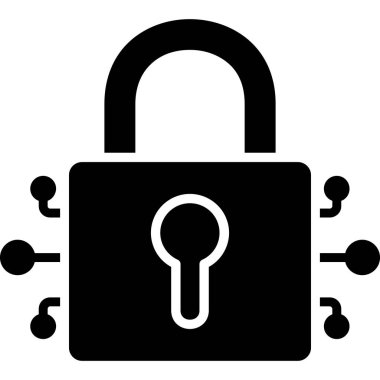 Asma kilit Vektör Satır Simgesi Tasarımı