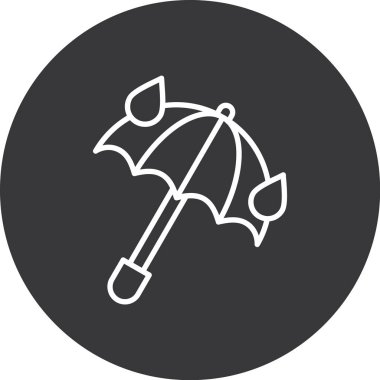 Şemsiye vektör simgesi. Grafik ve web tasarımı için beyaz arkaplanda izole edilmiş basit illüstrasyon.