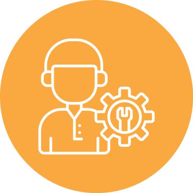 İngiliz anahtarı olan bir adamın vektör çizimi