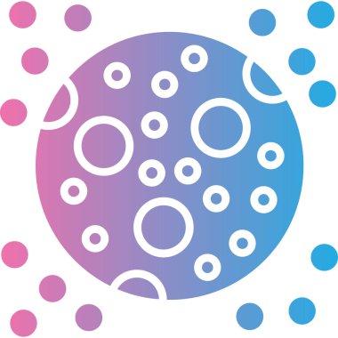 Bir virüsün yuvarlak simgesinin vektör çizimi