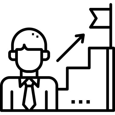 Grafik grafiği ve ok vektör illüstrasyon tasarımına sahip iş adamı