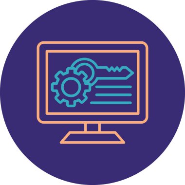 Bilgisayar monitörü simgesi. vektör illüstrasyonu