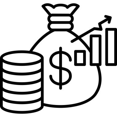 iş büyüme grafiği simgesi ana hatlar biçiminde